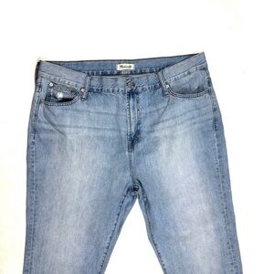 Madewell Perfect Vintage Jean light wash frayed hem ankle length crop sz 35 plus